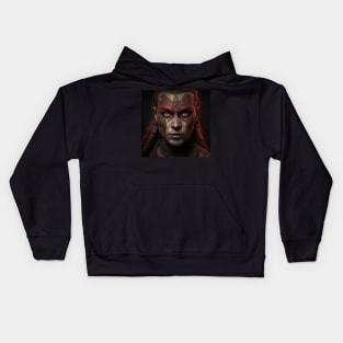 Man with tattoos on his face Kids Hoodie